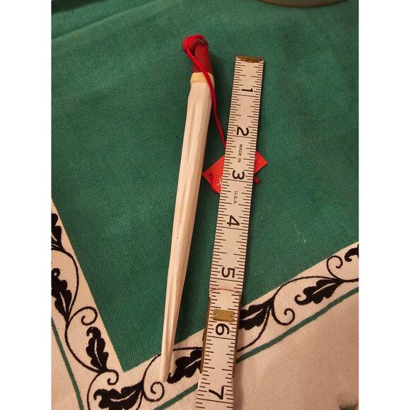 Vintage NWT Department 56 Hand Carved Pencil Santa Icicle Ornament- 7" (gg218) - Picture 4 of 6